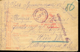 RUSSIA WWI 1916 BOGORODITSK CAMP POW CARD TO WIEN - Storia Postale