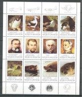 1983 ARGENTINA ANTARCTIC RESEARCH PIONEERS - ANIMALS MINI SHEET MICHEL: 1666-1677KB MNH ** - Hojas Bloque