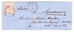 Heimat ZH SCHWAMENDINGEN 13/3 (1858) 2Kreis Stempel  Brief Nach Lausanne Mit 15Rp Strubel - Cartas & Documentos