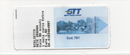 Alt847 Biglietto Autobus Metro Ticket Bus, Billet Torino Turin Piemonte GTT Castello Parco Valentino - Europa