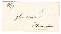 Heimat ZH ZÜRICH 20.7.1855 1-Kreis Stempel Auf Brief Ohne Marke - Covers & Documents