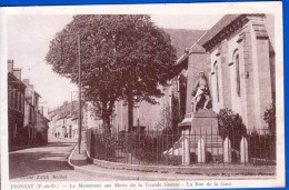 CARTE ANCIENNE DEPARTEMENT 63 PIONSAT LA RUE DE LA GARE CLICHE EDITH MICHEL SAINT GERVAIS ECRITE 1920 DOS SEPARE 2 TIMBR - Montaigut