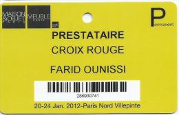MAISON And OBJET PARIS MEUBLE Card Croix Rouge - Altri & Non Classificati