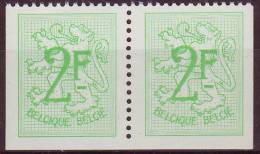 Belgique - 1972 - COB 1657e ** (MNH) - Paire ND à Droite Et à Gauche Et En-dessous - 1951-1975 Heraldic Lion