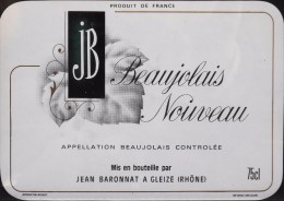 ETIQUETTE De VIN " BEAUJOLAIS NOUVEAU " Appellation Contrôlée - 75cl - Très Bon état  - - Beaujolais