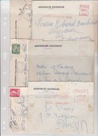 LOT DE 6 LETTRES A ENTETE ASSEMBLEE NATIONALE ANNEE 1957 A 1962 - Sonstige & Ohne Zuordnung