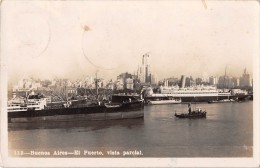 05007 "ARGENTINA, BUENOS AIRES, EL PUERTO - VISTA PARCIAL" TIMBRO NAVE DUCA D'AOSTA. CART. POST. ORIG. SPEDITA 1938 - Argentine