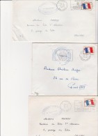 LOT DE 5 LETTRES AFFRANCHISSEMENT AVEC TIMBRES DE FRANCHISE N° 13 - ANNEE 1968-69-71 - Military Postage Stamps