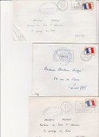 LOT DE 5 LETTRES AFFRANCHISSEMENT AVEC TIMBRES DE FRANCHISE N° 13 - ANNEE 1968-69-71 - Militaire Zegels