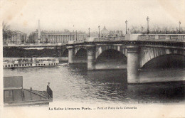CPA PARIS - LA SEINE A TRAVERS PARIS - PONT ET PLACE DE LA CONCORDE - The River Seine And Its Banks