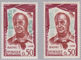 FRANCE - YT N° 1304a "RAIMU DANS LE RÔLE DE CESAR" Fond Vert Très Pale Neuf LUXE Vendu Avec Le Timbre Normal. A Saisir. - Unused Stamps