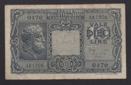 ITALIA REGNO  L. 10  GIOVE 23/11/1944  BB - Italië – 1 Lira