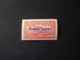 STAMPS REUNION ISLAND 1943 TIMBRES 1907-1917 SURCHARGES FRANCE LIBRE MNH - Nuovi