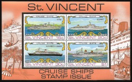 E)1984 ST. VINCENT, CRUISE SHIPS, ISTRA, OCEANIC, ALEXANDER PUSHKIN, EUROPA,  IMPERFORATED,SOUVENIR SHEET, MNH - St.Vincent (...-1979)