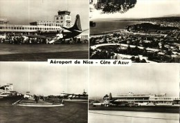 Carte Postale Dentelée GF  (06)     AEROPORT De NICE  - Multivues - Luftfahrt - Flughafen