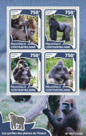 CENTRAL AFRICA 2016 ** Gorillas M/S - OFFICIAL ISSUE - A1609 - Gorilles
