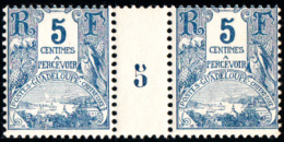 GUADELOUPE - Taxe N° 15 - 5c Bleu - Baie De Gustavia - Millésime 5 - Luxe. - Postage Due
