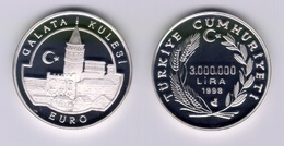 AC - GALATA TOWER COMMEMORATIVE SILVER COIN TURKEY 1998 PROOF UNCIRCULATED - Turkey