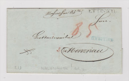 Heimat LU ETTISWYL WILLISAU Langstempel Nachnahme (105.70) Brief 1854 Nach Menznau - Storia Postale