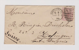 Grossbritannien London 1876-11-02 Brief Nach Zofingen AG - Covers & Documents