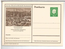 ALEMANIA ENTERO POSTAL 1961 SAARMESSE FERIA MAQUINARIA GRUA - Sonstige (Land)