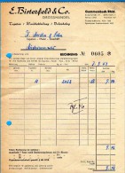 Gummersbach - Rechnung Tapeten E. Bisterfeld & Co 1953 2 - Gummersbach