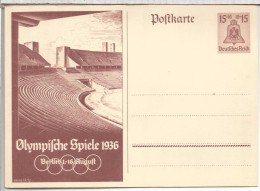 ALEMANIA ENTERO POSTAL JUEGOS OLIMPICOS DE BERLIN 1936 15+10 ESTADIO OLIMPICO - Zomer 1936: Berlijn