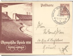 ALEMANIA ENTERO POSTAL JUEGOS OLIMPICOS DE BERLIN 1936 MATASELLOS ESTADIO OLIMPICO - Sommer 1936: Berlin