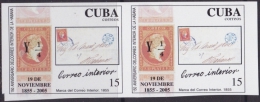 2005.255 CUBA 2005 MNH IMPERFORATED PROOF CORREO INTERIOR DE LA HABANA PAIR. - Neufs