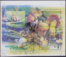 2006.389 CUBA 2006 MNH SPECIAL SHEET  DOUBLE ENGREVING IMPERFORATED PROOF HONGOS Y POLIMITAS MUSHROOMS SNAILS. - Ongebruikt