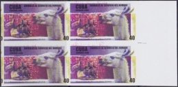 2006.393 CUBA 2006 MNH DOUBLE COLOR IMPERFORATED PROOF LLAMA PERU ARCHEOLOGY POTERY BLOCK 4. - Neufs