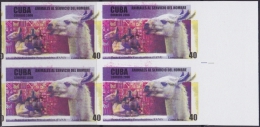 2006.393 CUBA 2006 MNH DOUBLE COLOR IMPERFORATED PROOF LLAMA PERU ARCHEOLOGY POTERY BLOCK 4. - Ongebruikt