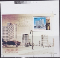 2007.413 CUBA 2007 MNH. SPECIAL SHEET IMPERFORATED PROOF 7 MARVELS OF ARCHITECTURE. FOCSA BUILDING. - Ongebruikt