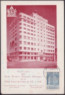 TMA-64 CUBA REPUBLICA 1956 MAXIM CARD FDC 4c. MASONIC BUILDING. TEMPLO MASONICO NACIONAL. - Maximum Cards