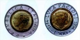 1994 - 500 LIRE BIMETALLICA PACIOLI - 500 Lire