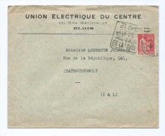 1820 - Lettre 1936 Type Paix Daguin Blois Union Electrique Du Centre - 1921-1960: Modern Period