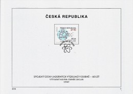 Czech Republic - 2016 - 60 Years Of Institute For Nuclear Research In Dubna - First Day Sheet - Cartas & Documentos