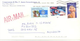 2007. USA, The Letter By Air-mail Post From Nashotah(Wisconsin) To Moldova - Brieven En Documenten