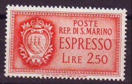 SAN MARINO - 1943 - Espresso 2,50 - Stemma - NUOVO - Sellos De Urgencia