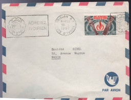 Lettre De Abidjan RP 18-15 1969 Flamme =o "Achetez Ivoirien - Storia Postale