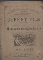 Tarif  JUBERT  (charleville, Ardennes) ARTICLES DE VOITURES 1898. (CAT369) - Transports