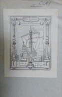 Ex-libris Laurence CLAY Voilier, Par W. DINSMORE - Bookplates