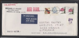 USA 212 Cover Brief Postal History Personalities Birds Roses Air Mail - Postal History