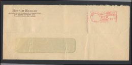 USA 221 EMA Cover Brief Postal History Meter Mark Franking Machine Birds Personalities President Reagan - Marcophilie