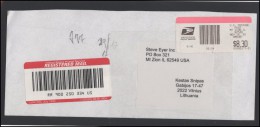 USA 225 Cover Brief Postal History ATM Label Automatic Stamps - Marcophilie