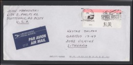 USA 230 Cover Brief Postal History ATM Label Automatic Stamps Air Mail Space Exploration - Marcophilie