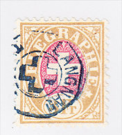 Heimat ZH LANGNAU TELEGR Auf  3Fr Telegraphe 1881 #18 - Telegraafzegels