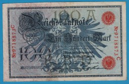 DEUTSCHES REICH 100 MARK 7.02.1908  Alpha 9718873C  P#33a - 100 Mark