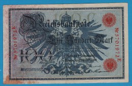 DEUTSCHES REICH 100 MARK 7.02.1908  Alpha 5701972E  P#33a - 100 Mark