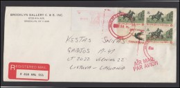USA 246 EMA Cover Brief Postal History Air Mail Franking Machine Meter Mark Horses - Postal History